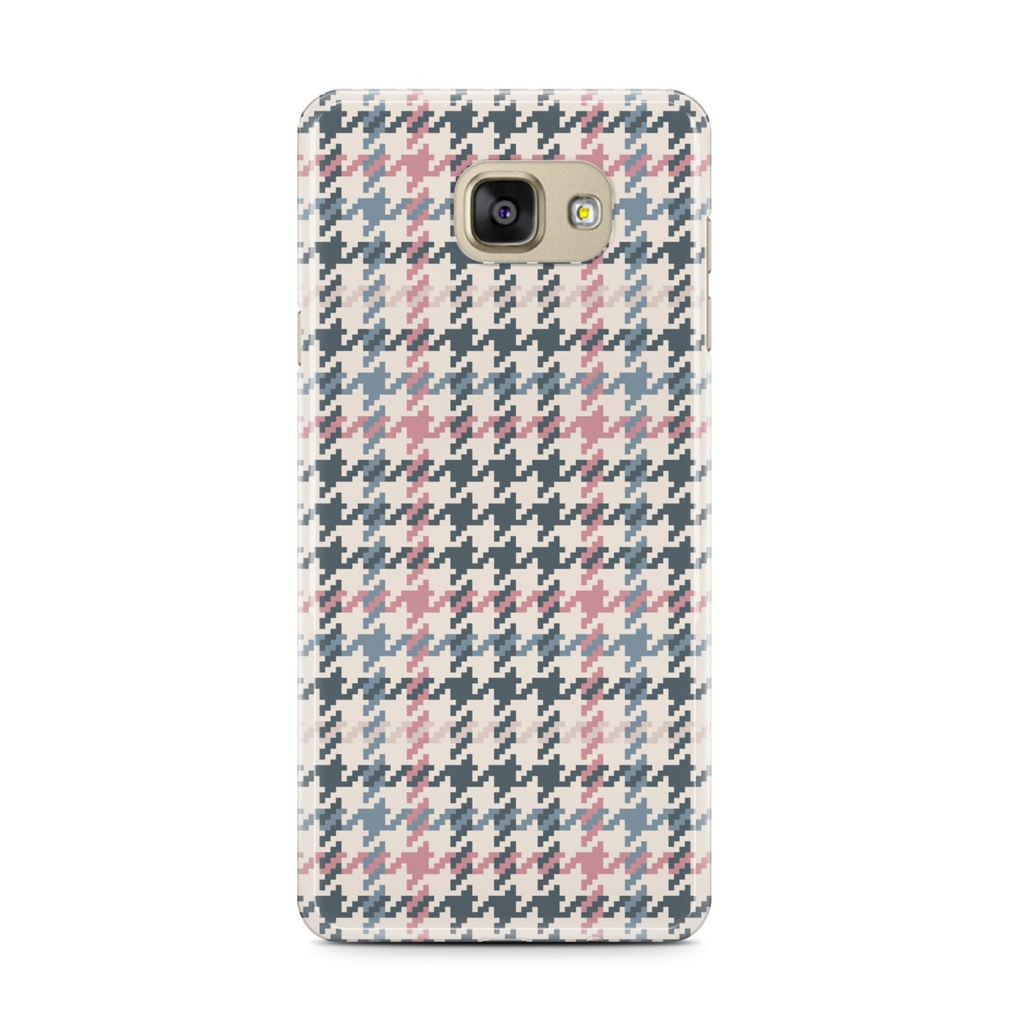 Tweed Houndstooth Samsung Galaxy A7 2016 Case on gold phone
