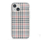 Tweed Houndstooth iPhone 13 Mini TPU Impact Case with White Edges