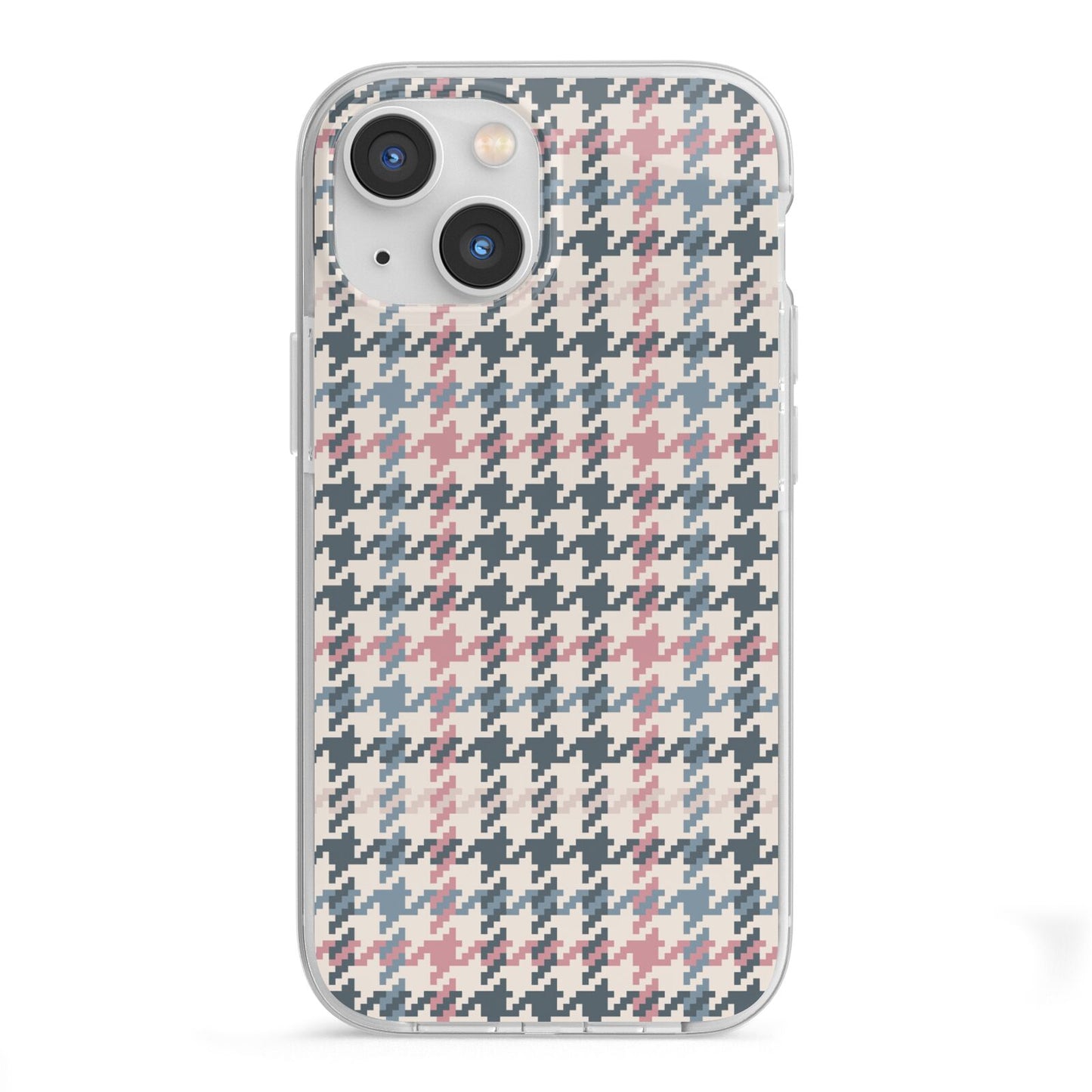 Tweed Houndstooth iPhone 13 Mini TPU Impact Case with White Edges