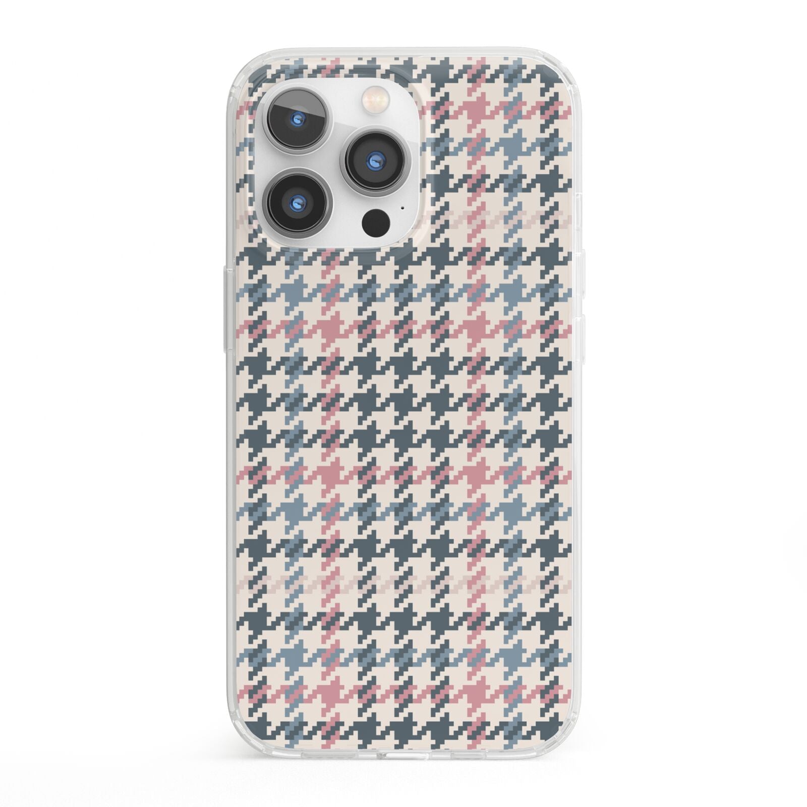 Tweed Houndstooth iPhone 13 Pro Clear Bumper Case