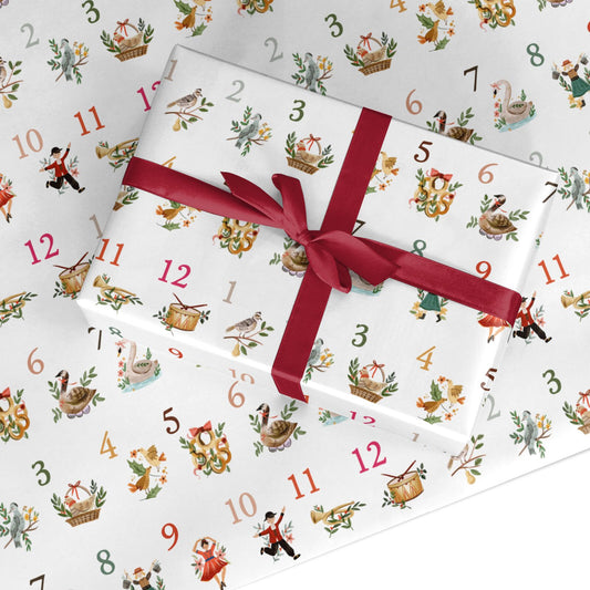 Twelve Days of Christmas Custom Wrapping Paper