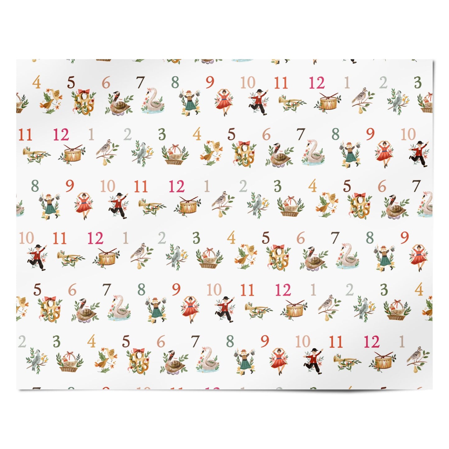 Twelve Days of Christmas Personalised Wrapping Paper Alternative