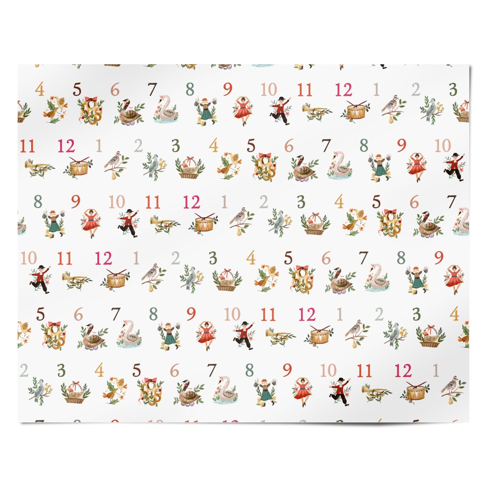 Twelve Days of Christmas Personalised Wrapping Paper Alternative