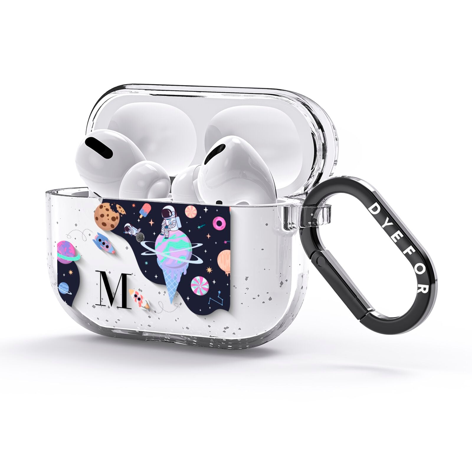 Two Candyland Galaxies AirPods Glitter Case 3rd Gen Side Image