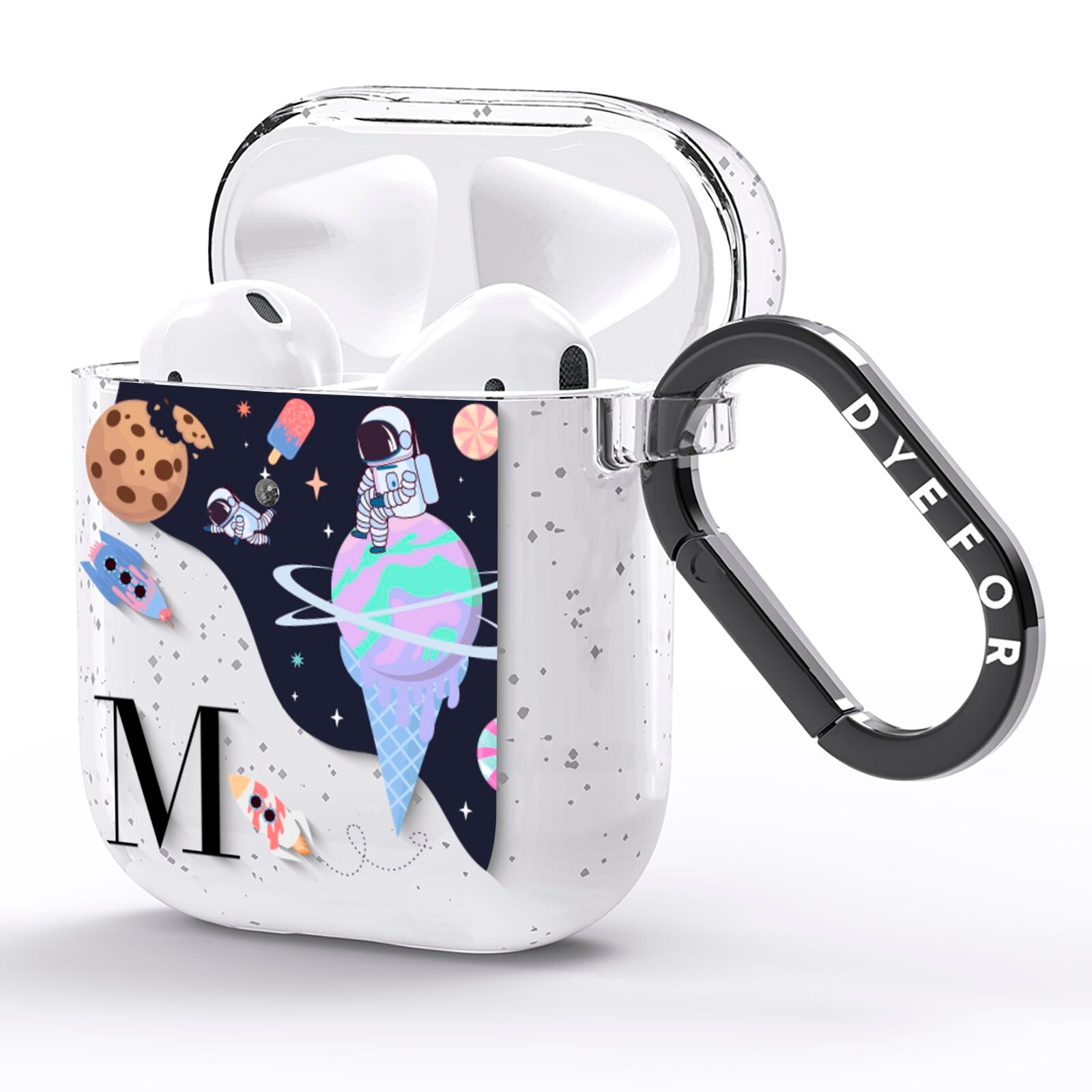 Two Candyland Galaxies AirPods Glitter Case Side Image