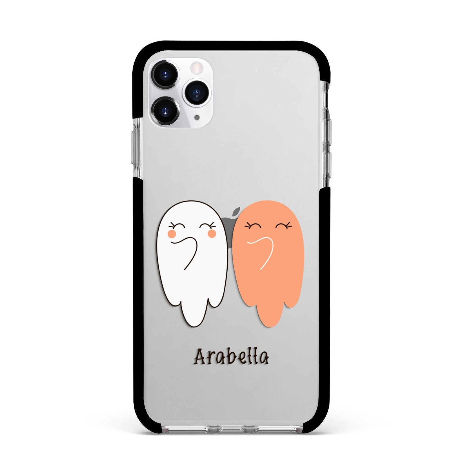 Two Ghosts Apple iPhone 11 Pro Max in Silver with Black Impact Case