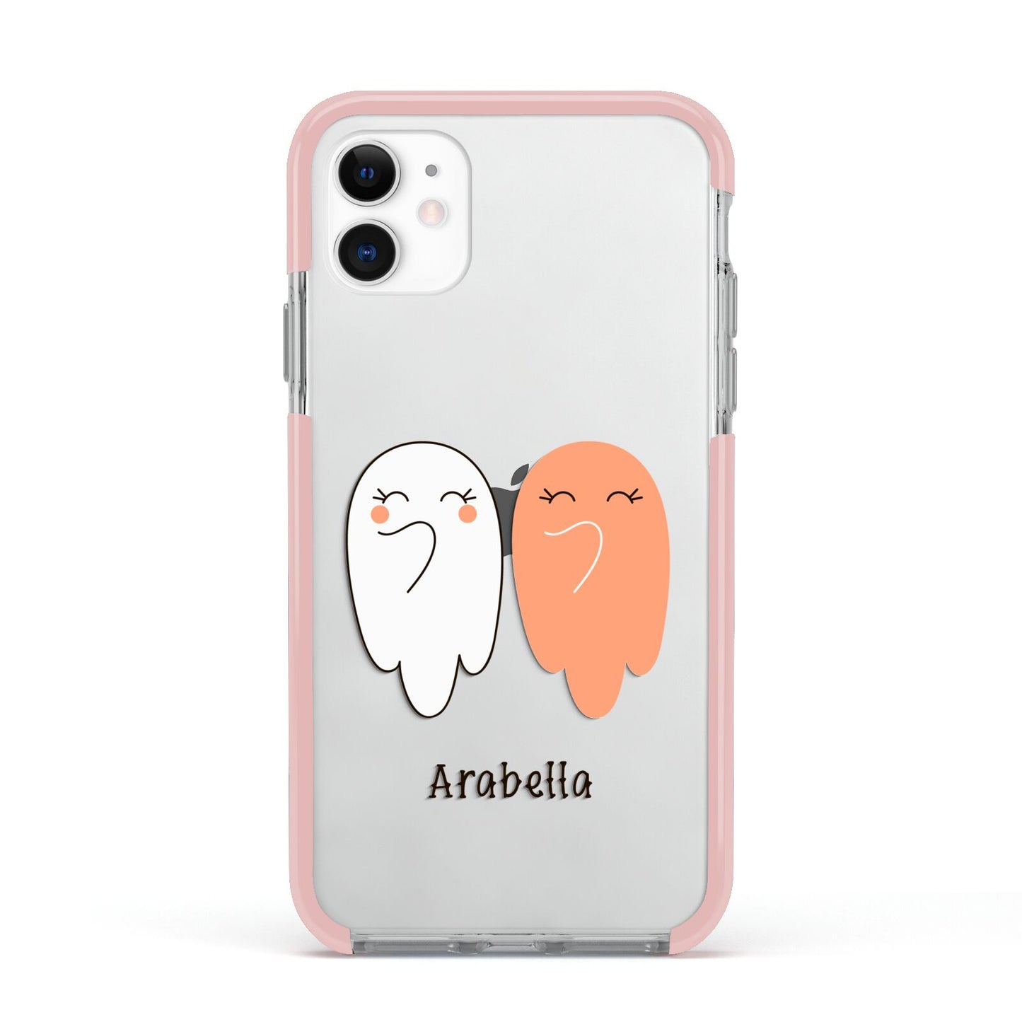 Two Ghosts Apple iPhone 11 in White with Pink Impact Case