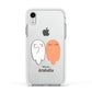 Two Ghosts Apple iPhone XR Impact Case White Edge on Silver Phone