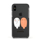 Two Ghosts Apple iPhone Xs Impact Case Black Edge on Black Phone