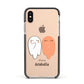Two Ghosts Apple iPhone Xs Impact Case Black Edge on Gold Phone