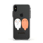 Two Ghosts Apple iPhone Xs Impact Case White Edge on Black Phone