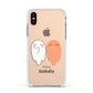 Two Ghosts Apple iPhone Xs Impact Case White Edge on Gold Phone