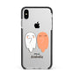 Two Ghosts Apple iPhone Xs Max Impact Case Black Edge on Silver Phone