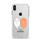 Two Ghosts Apple iPhone Xs Max Impact Case White Edge on Silver Phone