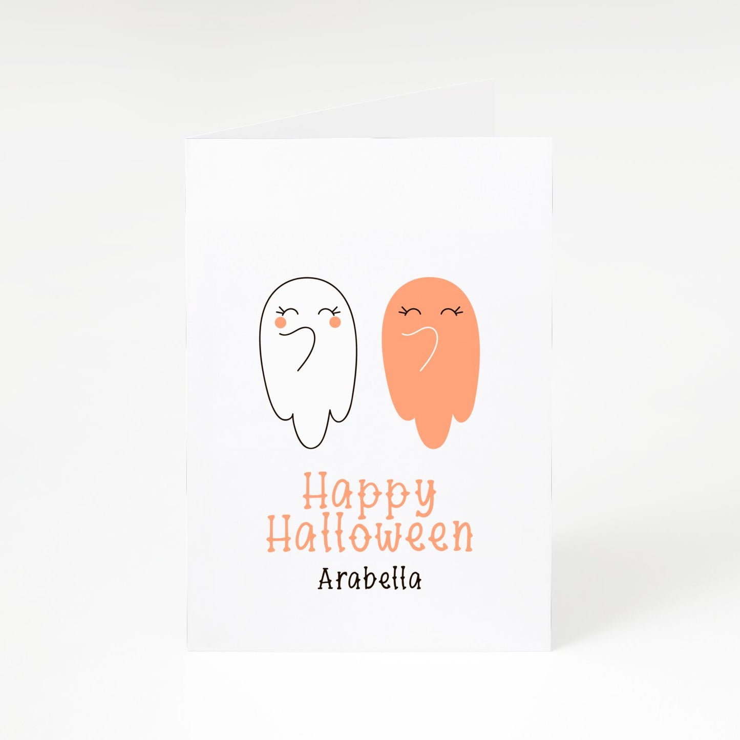 Two Ghosts Happy Halloween A5 Greetings Card