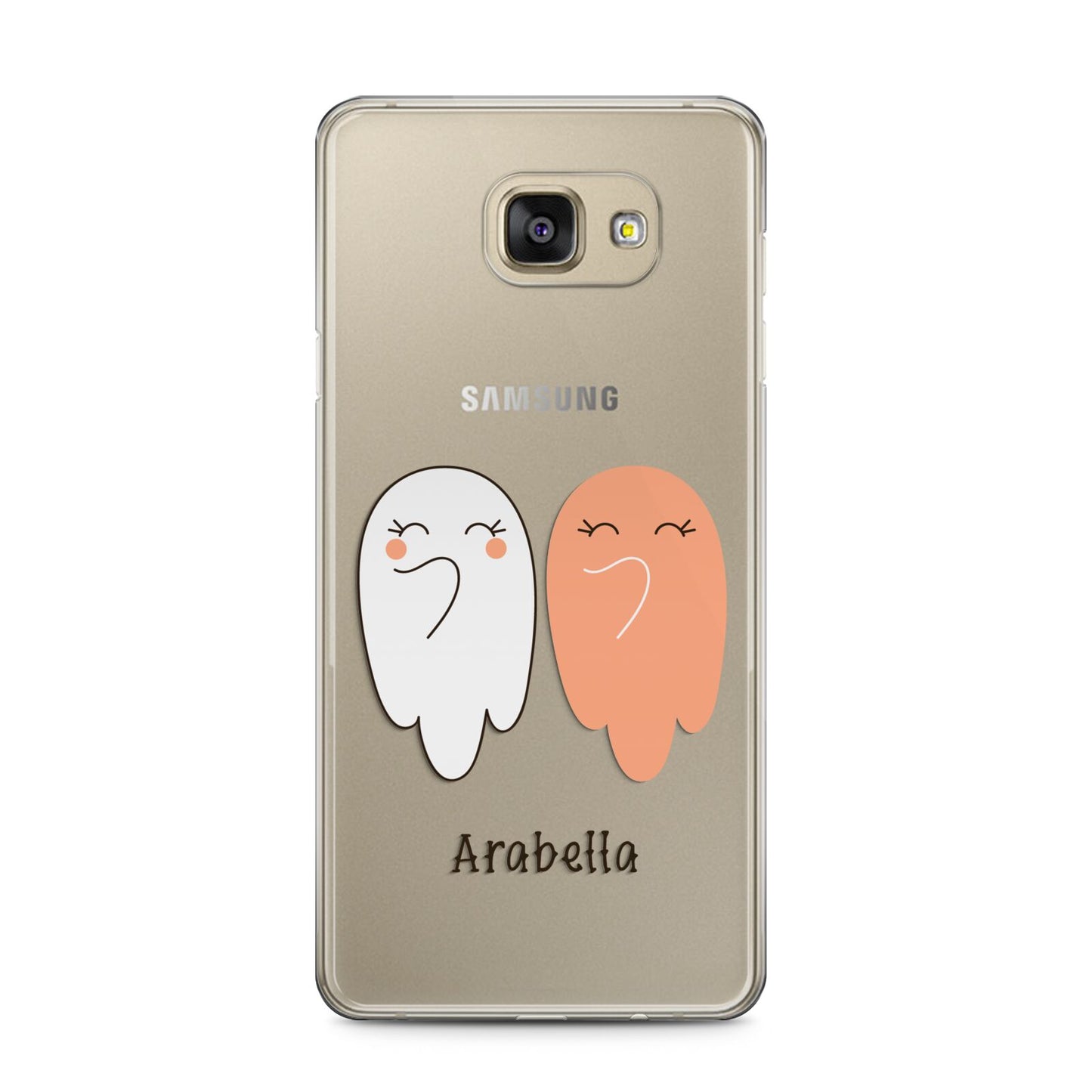 Two Ghosts Samsung Galaxy A5 2016 Case on gold phone