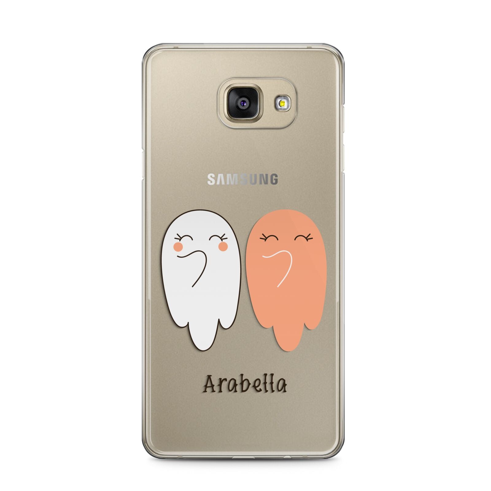 Two Ghosts Samsung Galaxy A5 2016 Case on gold phone