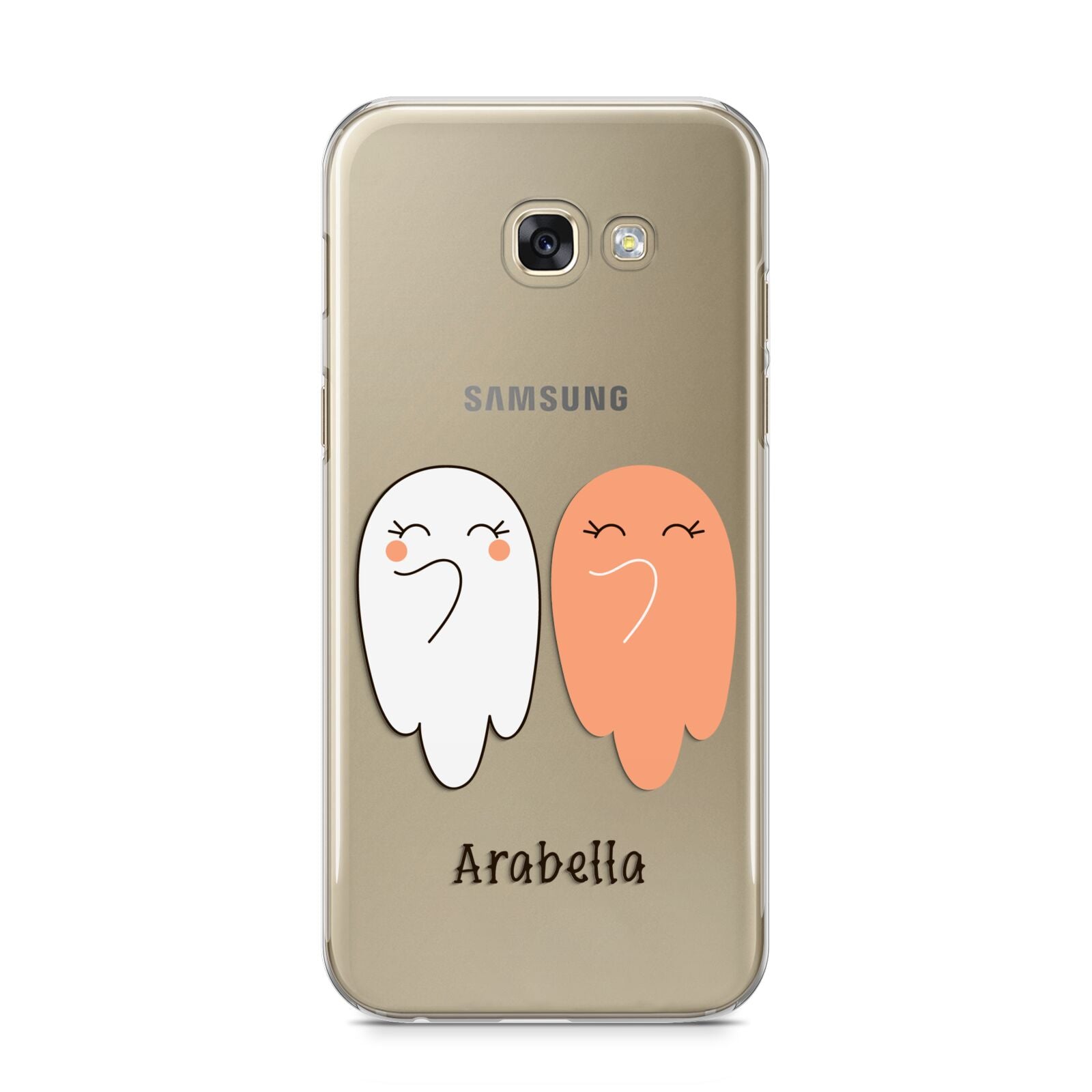 Two Ghosts Samsung Galaxy A5 2017 Case on gold phone
