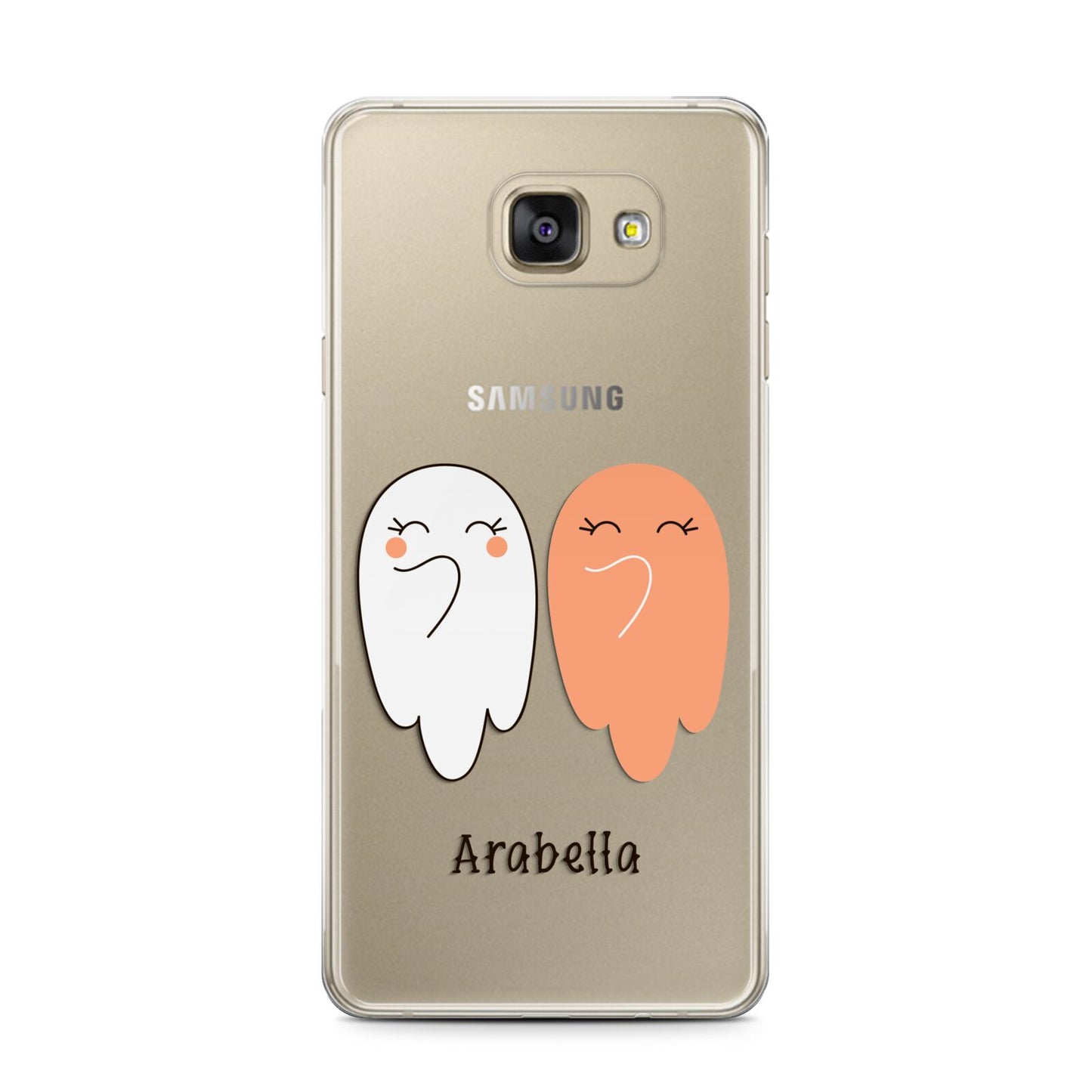 Two Ghosts Samsung Galaxy A7 2016 Case on gold phone