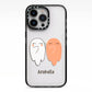 Two Ghosts iPhone 13 Pro Black Impact Case on Silver phone