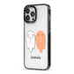 Two Ghosts iPhone 13 Pro Max Black Impact Case Side Angle on Silver phone