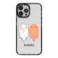 Two Ghosts iPhone 13 Pro Max Black Impact Case on Silver phone