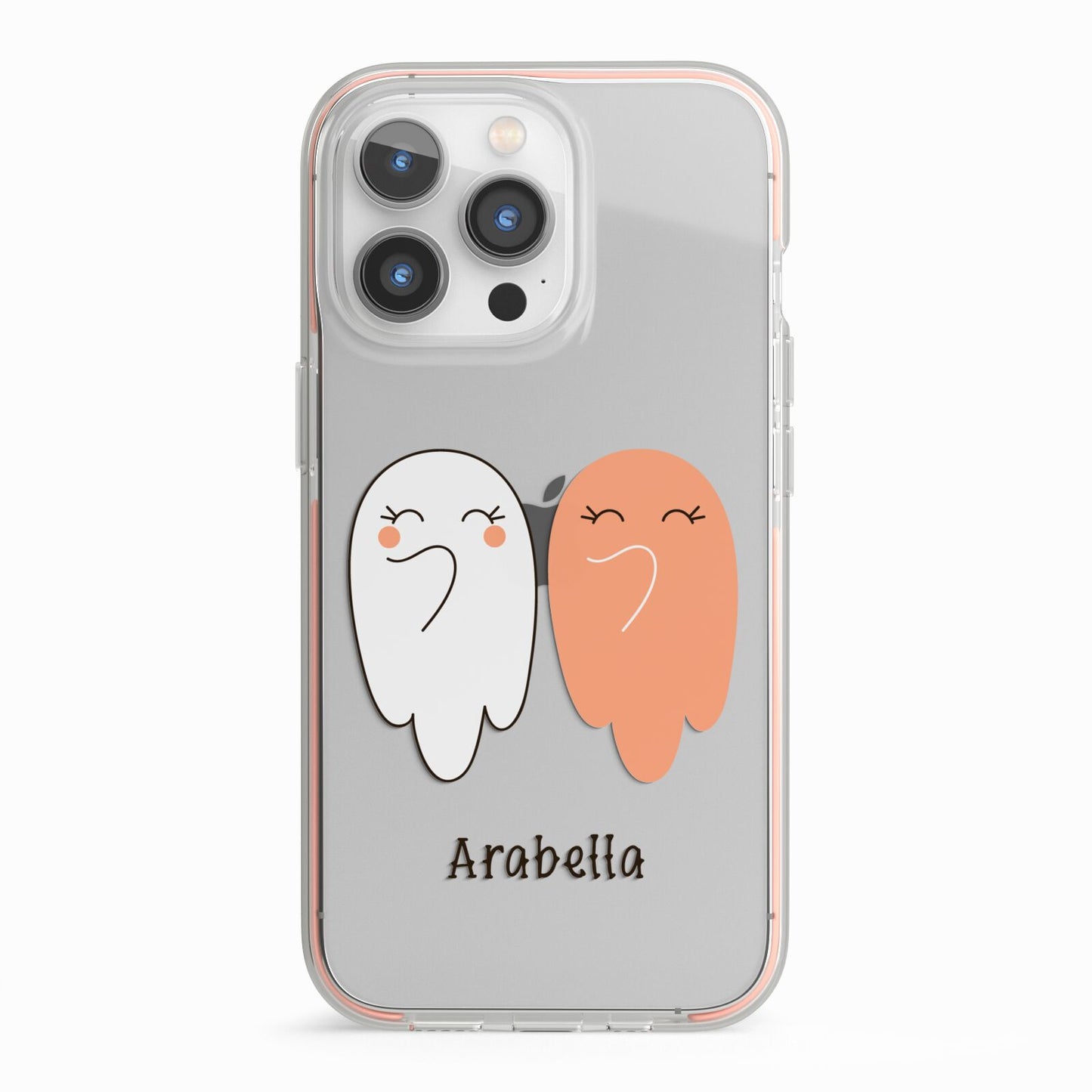 Two Ghosts iPhone 13 Pro TPU Impact Case with Pink Edges