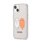 Two Ghosts iPhone 14 Clear Tough Case Starlight Angled Image