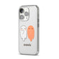 Two Ghosts iPhone 14 Pro Clear Tough Case Silver Angled Image