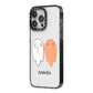 Two Ghosts iPhone 14 Pro Max Black Impact Case Side Angle on Silver phone