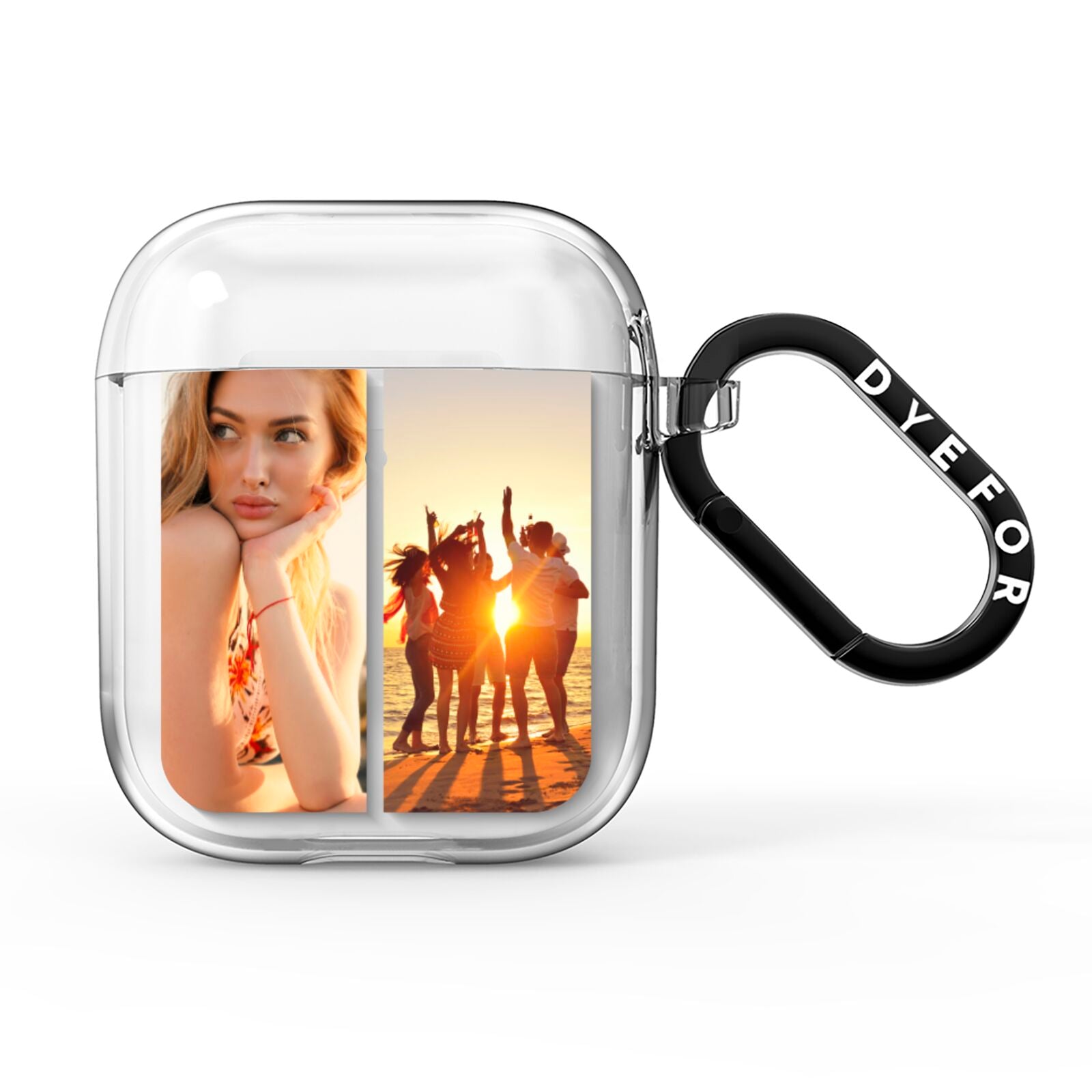 Two Horizontal Photo Tiles AirPods Clear Case