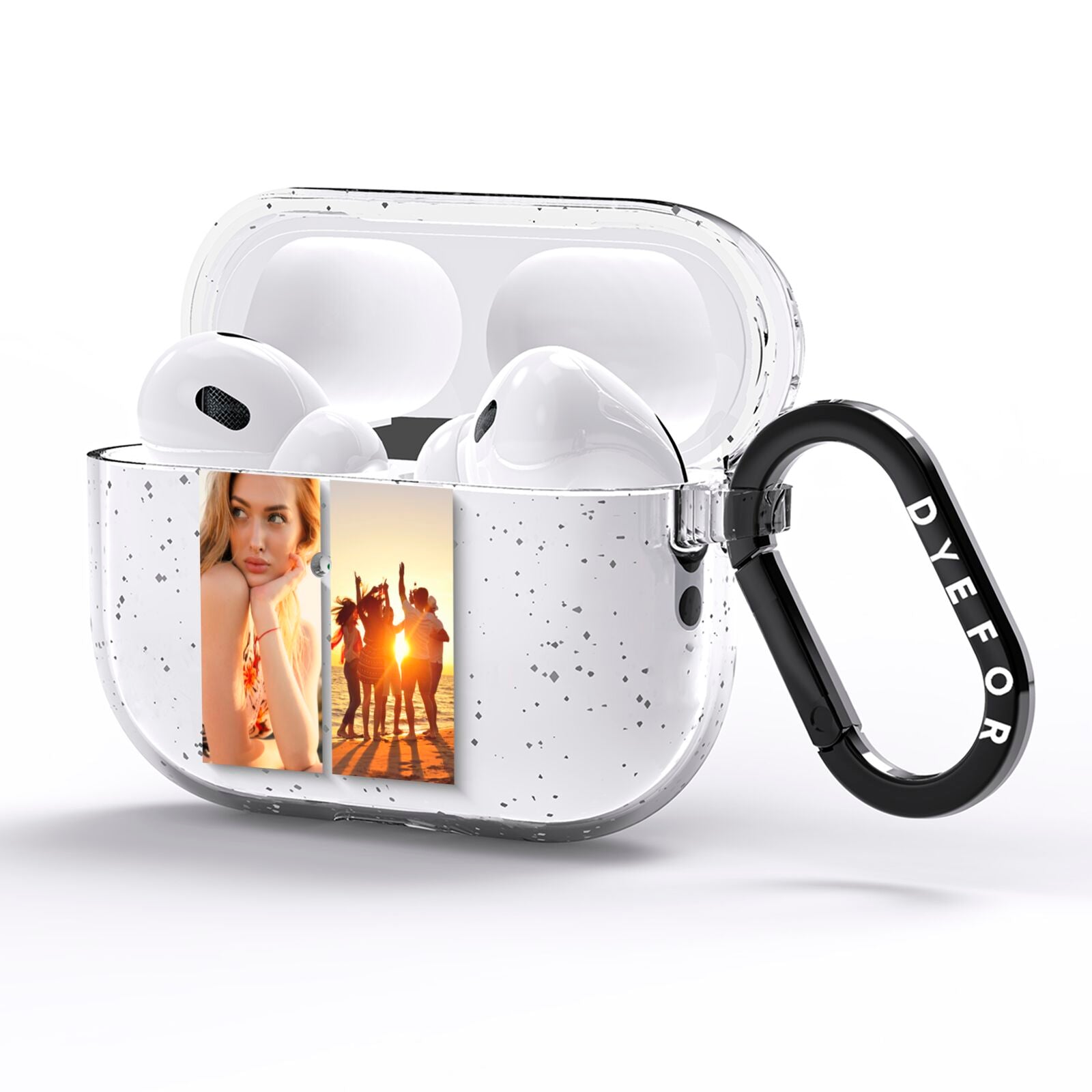 Two Horizontal Photo Tiles AirPods Pro Glitter Case Side Image