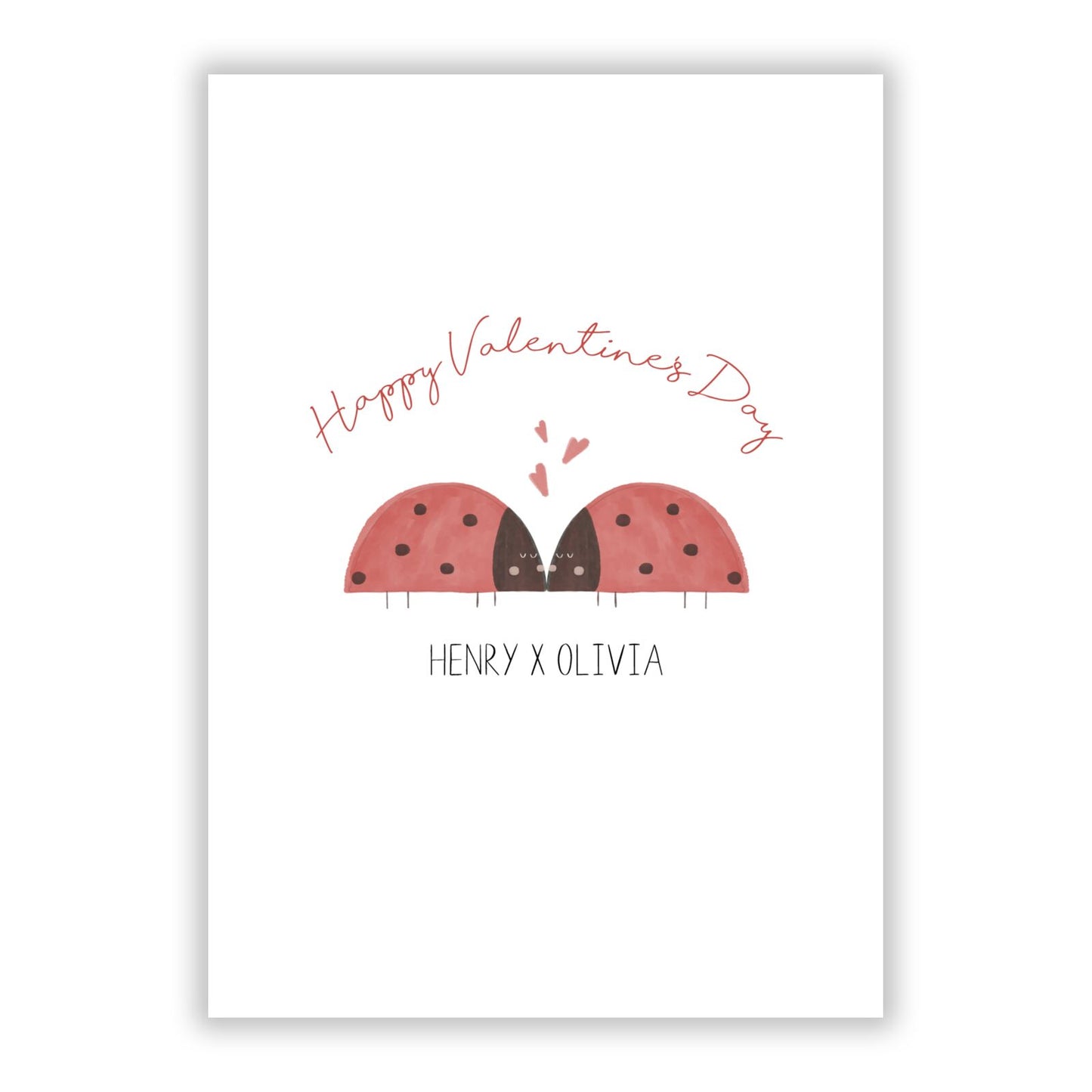 Two Ladybirds A5 Flat Greetings Card