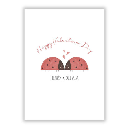 Two Ladybirds A5 Flat Greetings Card