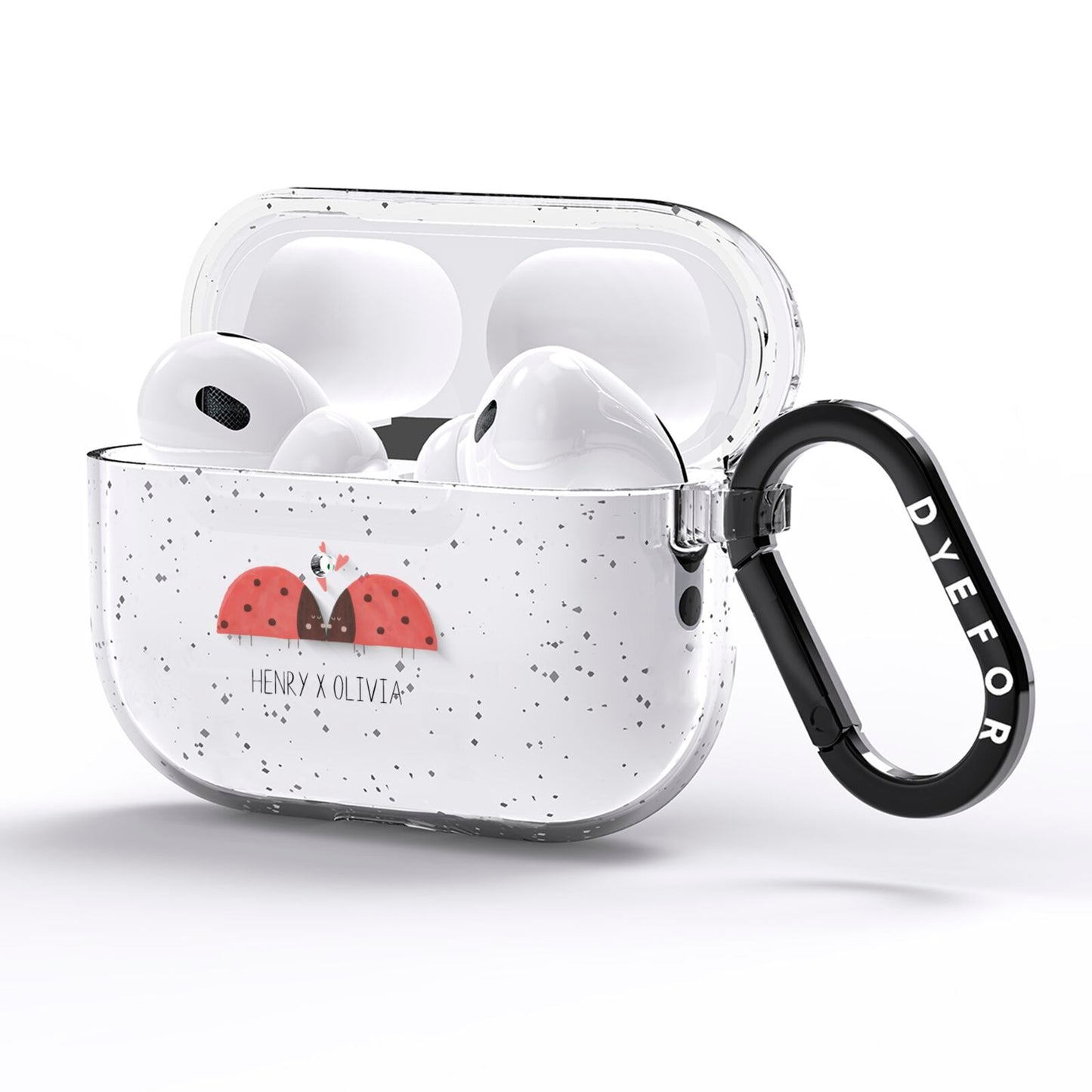 Two Ladybirds AirPods Pro Glitter Case Side Image