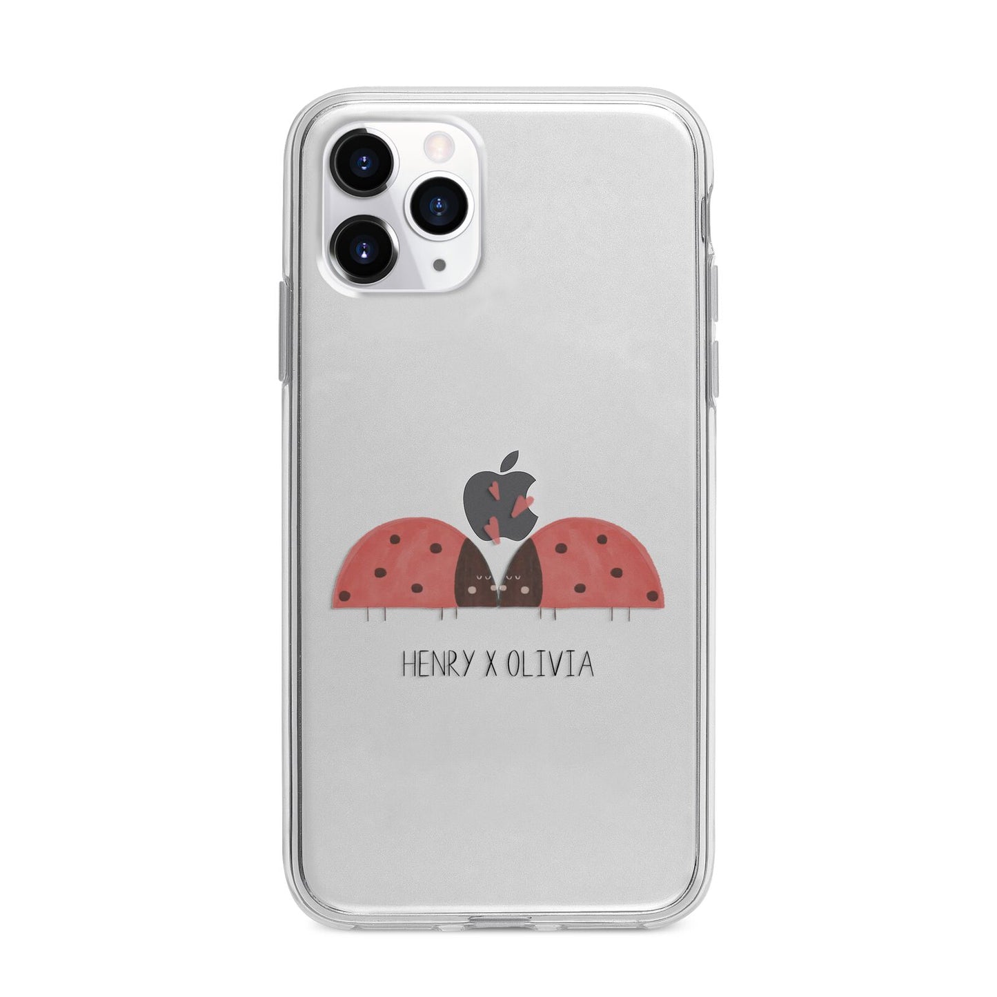 Two Ladybirds Apple iPhone 11 Pro Max in Silver with Bumper Case