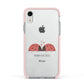 Two Ladybirds Apple iPhone XR Impact Case Pink Edge on Silver Phone