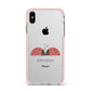 Two Ladybirds Apple iPhone Xs Max Impact Case Pink Edge on Silver Phone