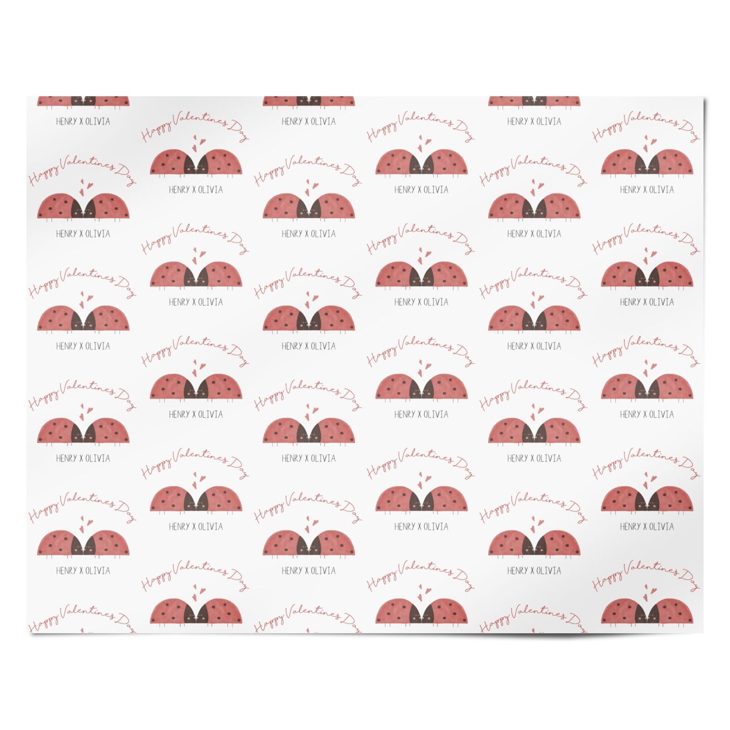Two Ladybirds Personalised Wrapping Paper Alternative