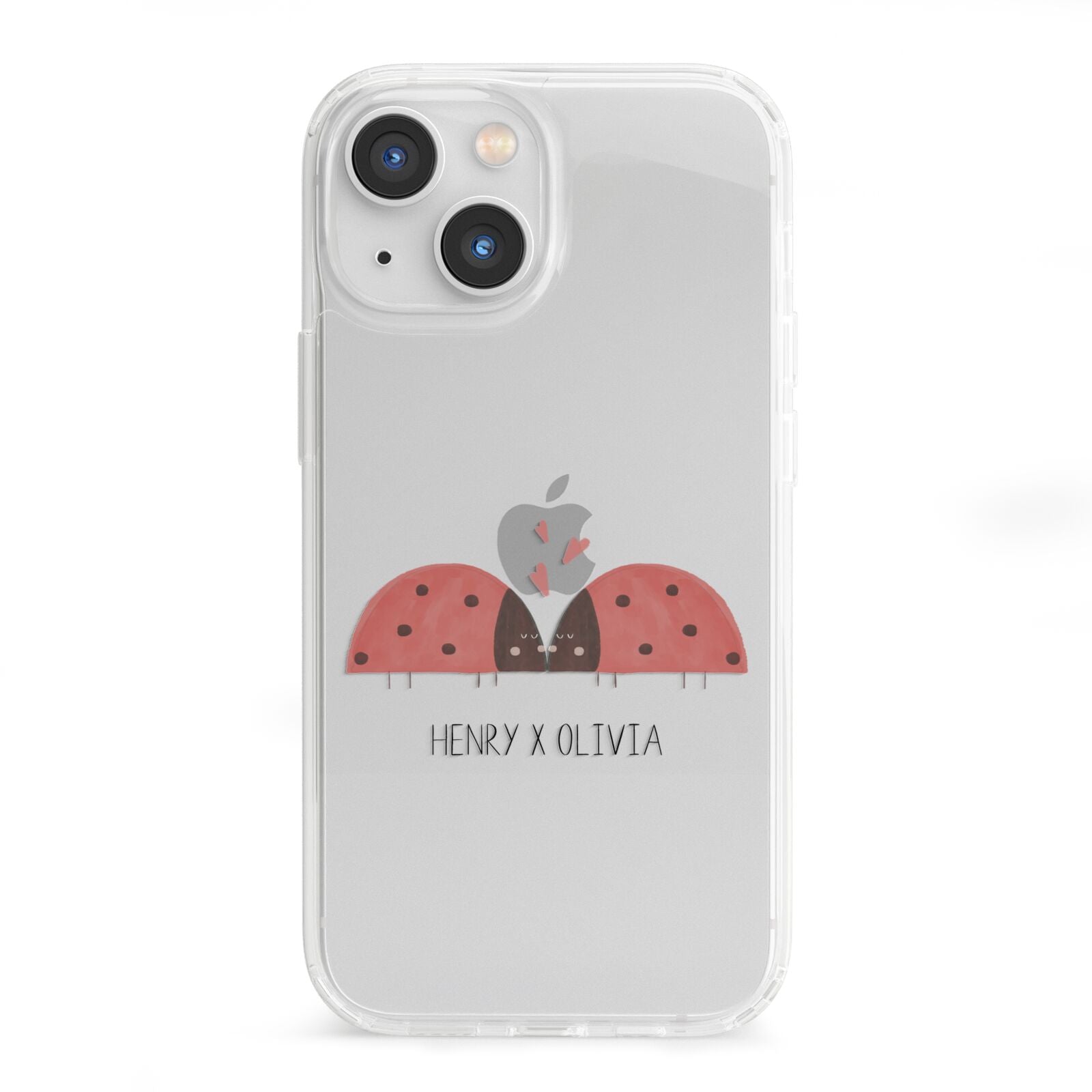 Two Ladybirds iPhone 13 Mini Clear Bumper Case