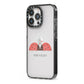Two Ladybirds iPhone 13 Pro Black Impact Case Side Angle on Silver phone