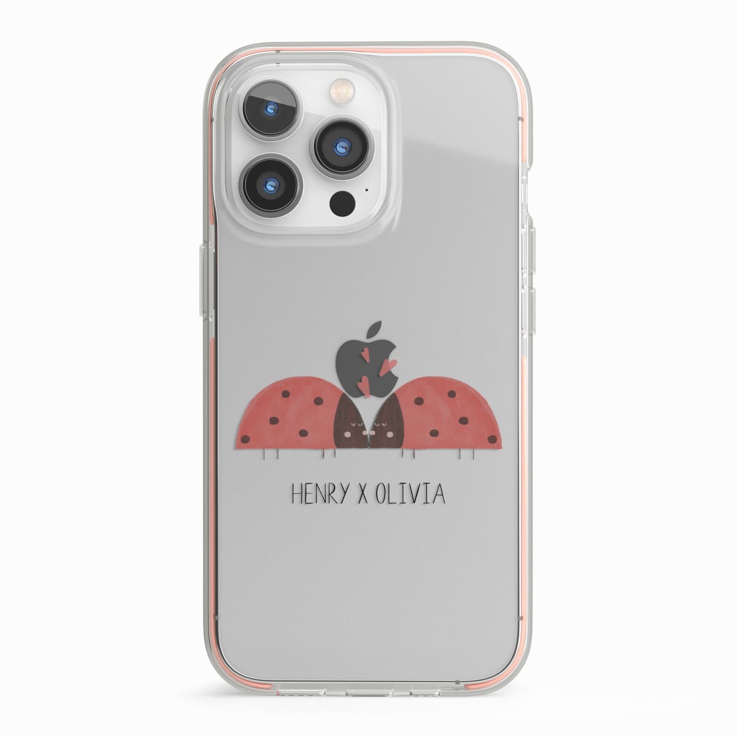 Two Ladybirds iPhone 13 Pro TPU Impact Case with Pink Edges