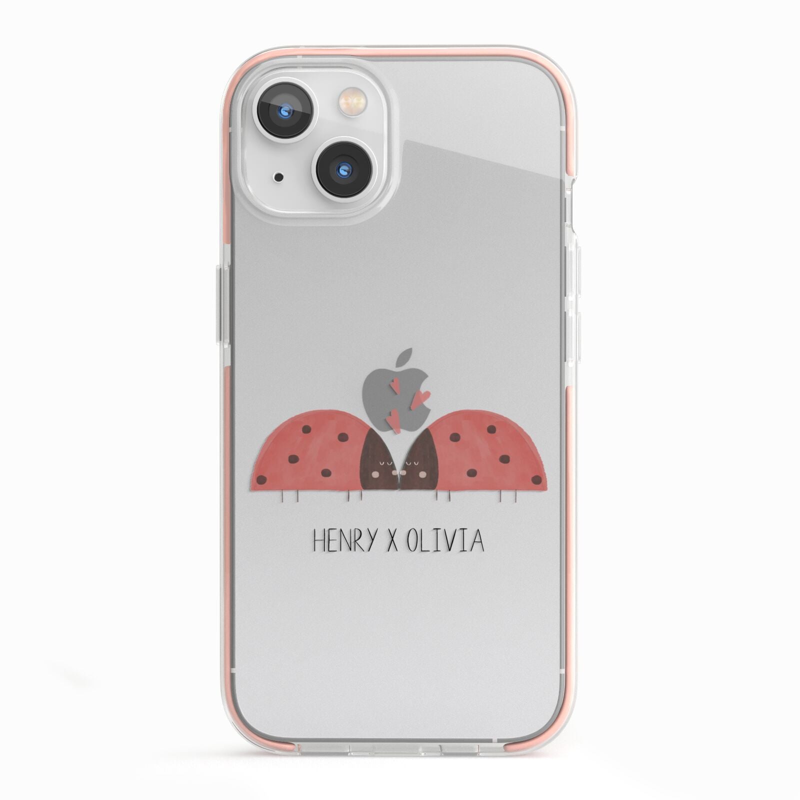 Two Ladybirds iPhone 13 TPU Impact Case with Pink Edges