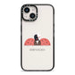 Two Ladybirds iPhone 14 Black Impact Case on Silver phone