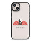 Two Ladybirds iPhone 14 Plus Black Impact Case on Silver phone