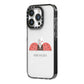 Two Ladybirds iPhone 14 Pro Black Impact Case Side Angle on Silver phone