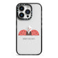 Two Ladybirds iPhone 14 Pro Black Impact Case on Silver phone