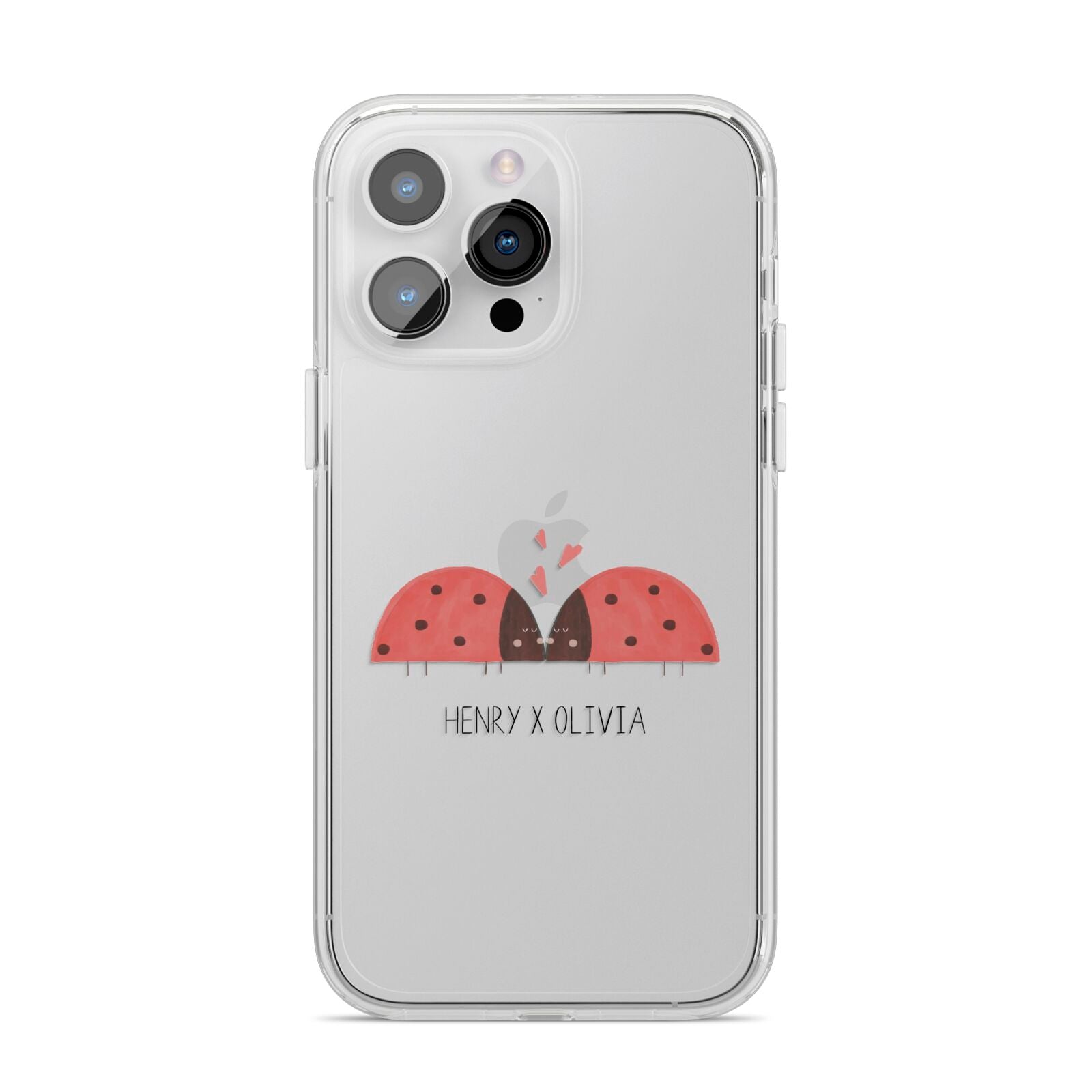 Two Ladybirds iPhone 14 Pro Max Clear Tough Case Silver