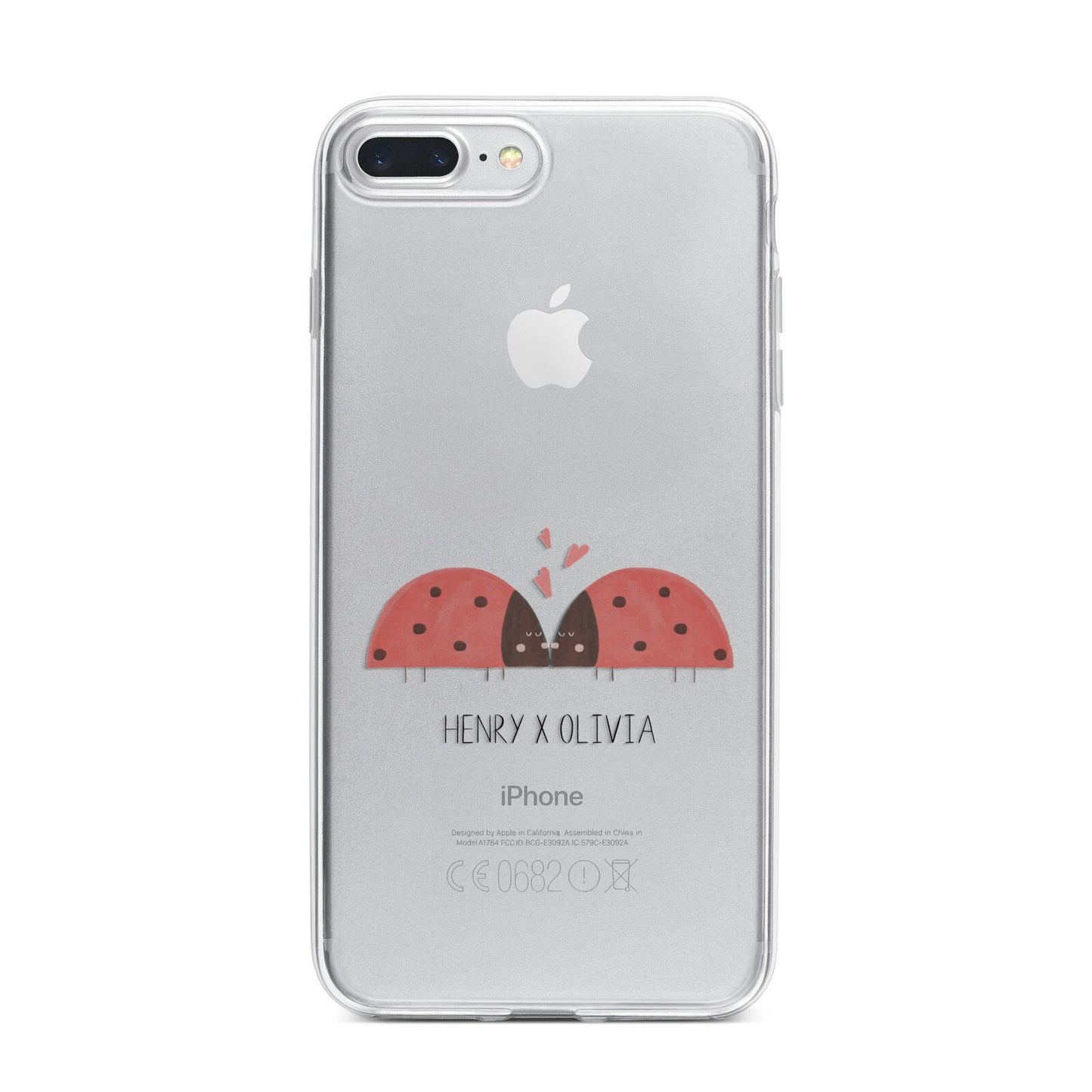 Two Ladybirds iPhone 7 Plus Bumper Case on Silver iPhone