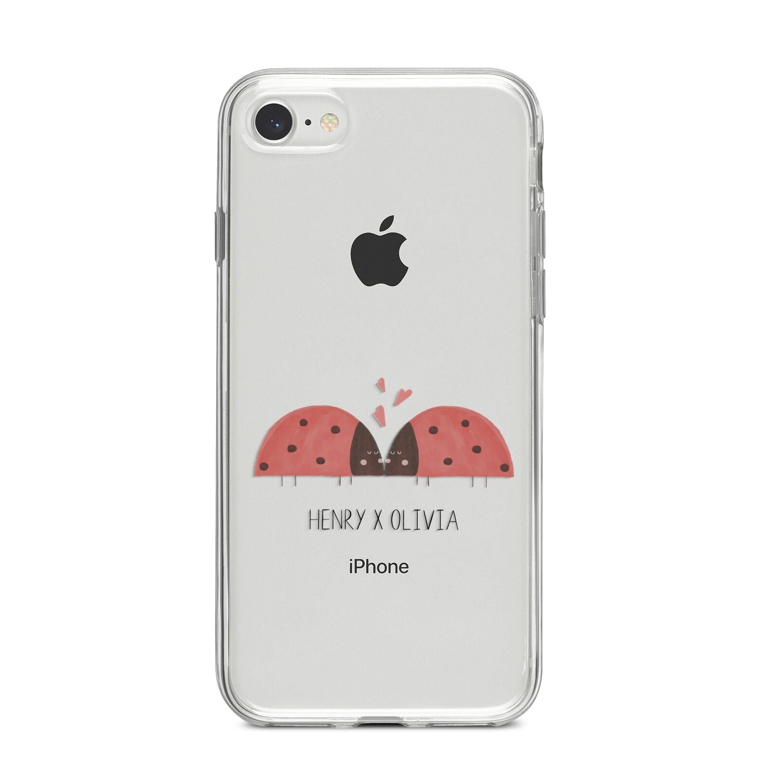 Two Ladybirds iPhone 8 Bumper Case on Silver iPhone